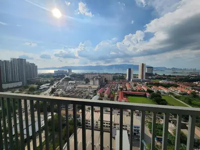 a view of a city from a balcony at Praicon Executive Suite in Butterworth